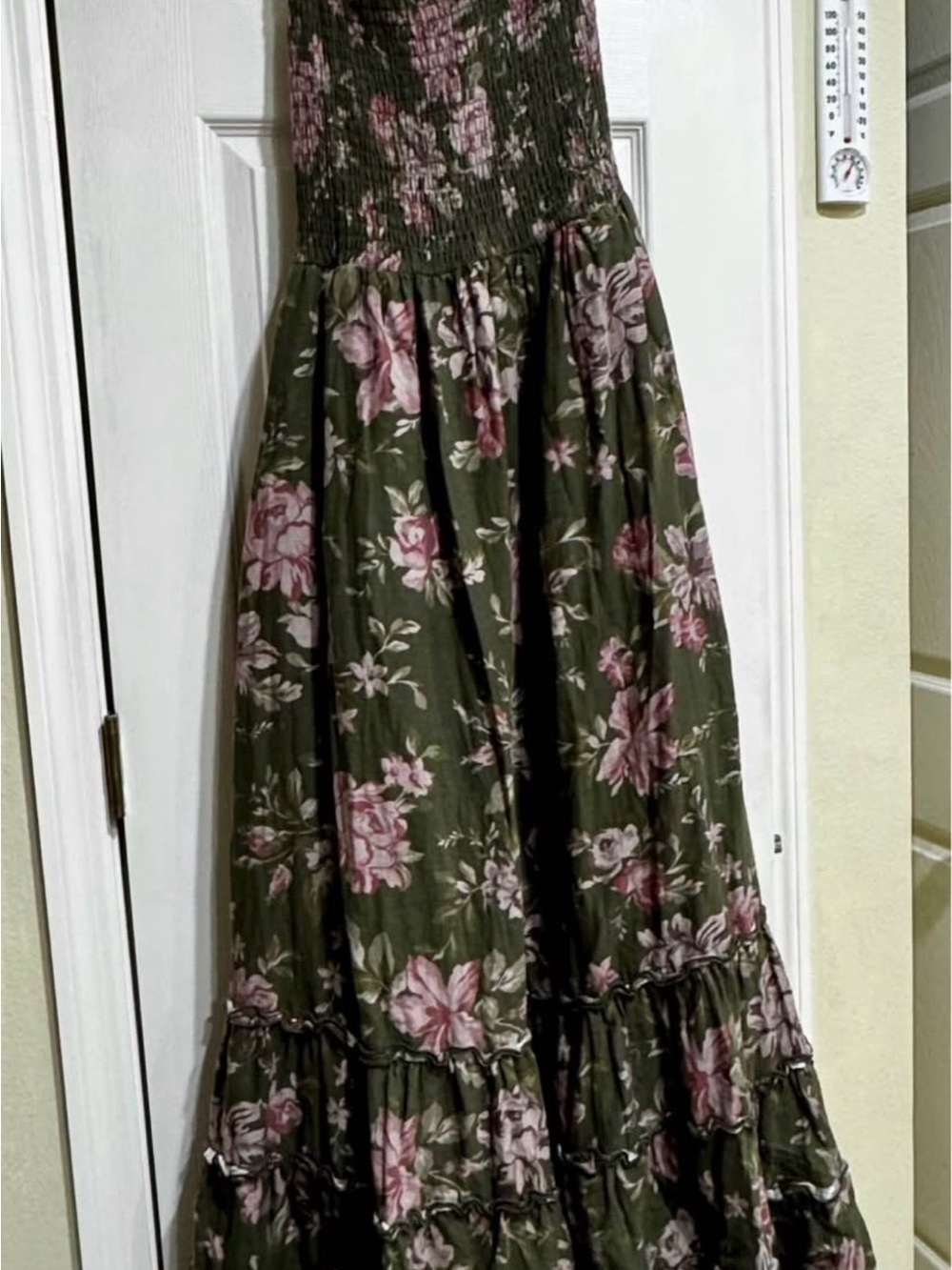 torrid Olive Maxi Dress with Pink Floral Print - Picture 6 of 10